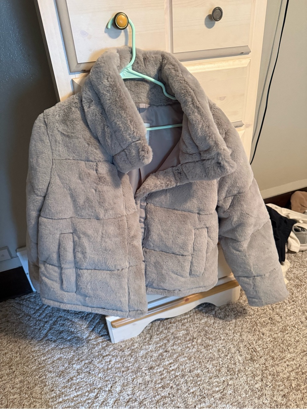 Faux Fur Jacket - Gray